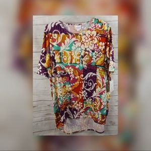 LuLaRoe Tunic Top Floral Abstract Print Small